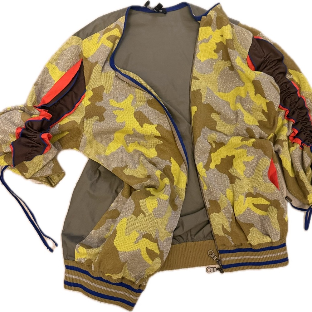 Women's Camouflage light jacket with Yellow and Brown Accents